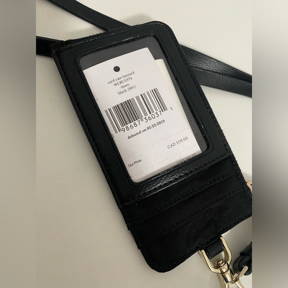 Kate Spade Dawn black card case lanyard NWT - Picture 2 of 4